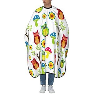 Salon Cape Bloem Uil Paddestoel Boom Kapper Schort Waterdichte Kappers Cape Unisex Schort Voor Haar Knippen Kappers Vrouwen