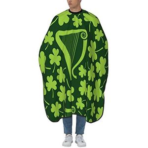 Haar Snijden Schort Groene Ierse Harpen Klavers Kapper Schort Antistatische Kappers Salon Cape Waterdichte Kappers Schort Voor Mannen Vrouwen Kleurplaten