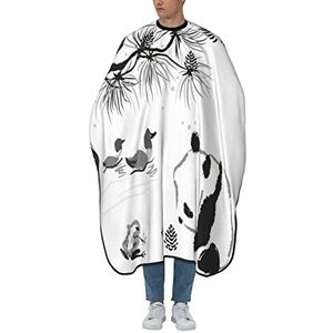 Kapperscape Inkt Pandabeer Vogel Cape Kapsel Verstelbare Jas Knip Polyester Kappers Cape Voor Volwassenen Kappers Kapsel