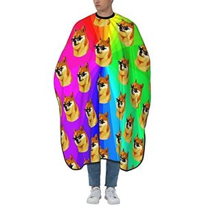 Regenboog Barbier Cape Shiba Inu Doge Taille Kapper Schort Waterdicht Salon Schort Lichtgewicht Kappers Jurk Voor Volwassenen Kappers Snijden En Sterven Haar