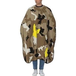 Kappers Schort Vlinder Camouflage Geel Barbier Schort Lichtgewicht Salon Schort Waterdicht Snijden Cape Voor Kapper Salon Styling
