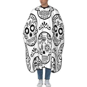 Snijcape Mexicaanse Suikerschedel Wit Kappers Cape Mode Haarknippen Cape Antistatische Barber Cape Voor Kapsel Volwassenen Salon