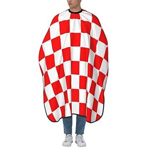 Kapmantel Klassiek Rood Wit Geruit Salon Cape Universele Styling Schort Mode Haarknipschort Voor Kinderen Haarknippen Volwassenen