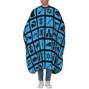 Salon Cape Dunne Blauwe Lijn Politie Pictogrammen Kappers Schort Professionele Salon Jassen Anti-Statische Kappers Schort Voor Styling Kapsel Snijden