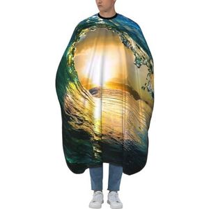 Kapperscape Ocean Wave vallende zonsondergang tijd tondeuse cape waterdichte kapperscape mode styling schort voor vrouwen haarstyling volwassenen