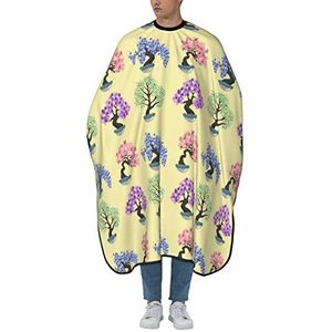 Kappers Jurk Kleurrijke Decoratie van Bonsai Collectie Salon Cape Waterdicht Kappers Schort Antistatische Barber Cape Voor Kapsels Haarknippen Haarstyling