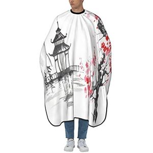 Salon Cape Japanse Bloementempel Kappers Jurk Antistatisch Haar Snijcape Professionele Barber Cape Voor Haarstyling Haarknippen Kinderen