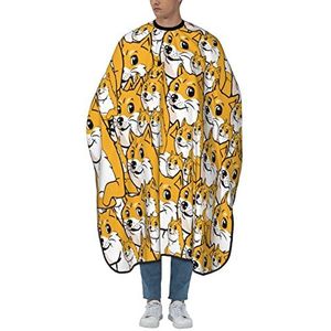 Kapper Schort Cape Grappige Cartoon Shiba Inu Gezichten Haar Snijden Schort Unisex Salon Jassen Waterdichte Styling Capes Voor Styling Haar Snijden Familie