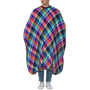 Kapper Schort Cape Madras Plaid Tropische Tartan Kappers Jurk Verstelbare Styling Capes Professionele Schort Voor Kappers Kapsel Styling