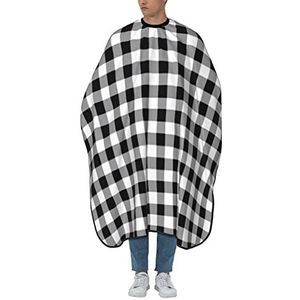 Kapperscape tartan gingham zwart wit aangepaste kapperscapes kapsalon cape gemakkelijk schoon te maken kapsel cape voor haar salon tieners