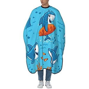 Kapper Kapsel Cape Onderwater Leuke Cartoon Haaien Haar Snijden Schort Gepersonaliseerde Kappers Cape Antistatische Kapsel Cape Voor Styling Kapper Coloring