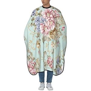 Salon Cape Bloemen-Aquarel Bloemen Lente Haarknip Cape Originele Haircut Cape Verstelbare Kapperscape Voor Haarknippen Haarstyling