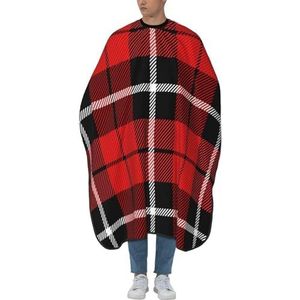 Kapperscape - Rode Geruite Tartan - Professionele Kapsalon Cape - 140 x 168 cm
