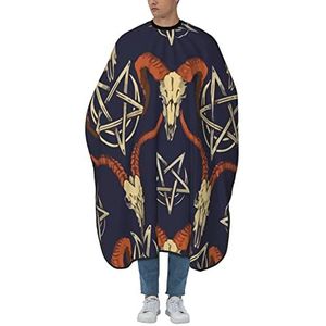 Kappersschort Cape Satan Baphomet Demon Kapper Schort Professionele Kappers Schort Gepersonaliseerde Haar Snijden Cape Voor Kinderen Kapper Mannen