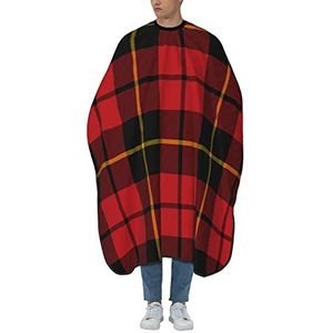 Barbier Schort Rood Tartan Clan Wallace Kappers Schort Polyester Kappers Doek Schort Professionele Kappers Schort Voor Kapper Styling Barbier