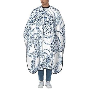 Kapperscape, satijnen afwerking, blauw, art.nr. salon cape, antistatisch kapsel, cape, waterdicht, voor kinderen, haarknippen en volwassenen