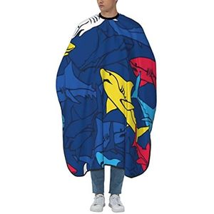 Kapperscape Kleurrijke Haai Onder Water Salon Cape Polyester Haarknippen Cape Waterdicht Haarknippen Cape Voor Kapsel Vrouwen Salon