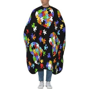 Kappersjurk Autisme Bewustzijn Puzzel Stukken Hart Kapper Schort Cape Antistatische Kapper Cape Doek Professionele Schort Voor Snijden Kapper Styling
