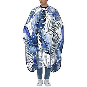 Haar Snijden Schort Tropische Palm In Indigo Salon Cape Waterdichte Schort Unisex Haar Snijden Toga Voor Salon Kappers Styling