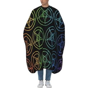 Kapper Kapsel Cape Baphomet Satanische Geit Homo Regenboog Kapper Cape Professionele Haar Snijden Jurk Antistatische Schort Voor Familie Kinderen Kleurplaten