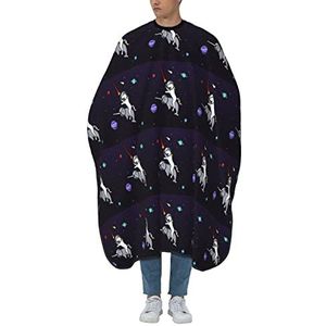 Kapper schort cape uni-maïs paardrijden walvis in de ruimte kapper cape unisex schort vlekbestendige kappers jurk voor mannen vrouwen familie