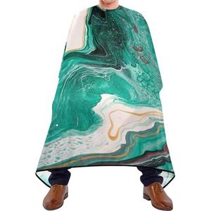 Kapper Schort Groen Beige Verf Luxe Marmeren Agaat Ripples Abstract Marine Art Kapper Kapper Cape Professionele Schort Unisex Kappers Cape Voor Mannen Kinderen Snijden