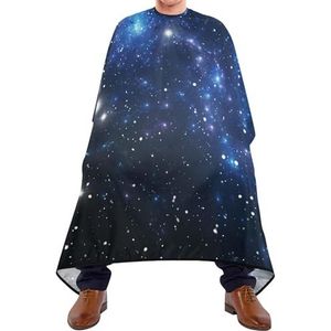 Salon Cape Zwart Blauw Galaxy Ruimte Glanzende Sterren Nevel Wit Glerende Sterren Kapper Schort Cape Waterdichte Kappers Schort Vlekbestendige Kappers Voor Kapper Kleuring Kapsel