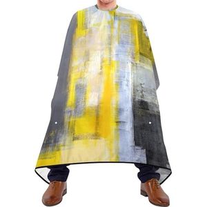 Kapper Schort Grijs Geel Wit Donker Abstracte Kunst Schilderen Salon Cape Professionele Volledige Lengte Cape Antistatische Kappers Salon Cape Voor Snijden Kapsalon