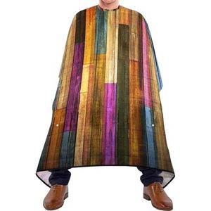 Kapper Cape Kleurrijke Houten Achtergrond Houten Patroon In Vintage Retro Stijl Salon Cape Waterdichte Haar Snijden Cape Unisex Kappers Voor Kappers Kappers Kapsel Kids