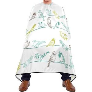 Kappersschort Naadloze Aquarel Vogels Op Draden Met Witte Achtergrond Salon Cape Antistatische Schort Waterdichte Kappers Salon Cape Voor Kappers Kleurplaten Kinderen