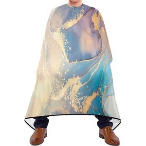 Kapper Schort Cape Luxe Abstracte Vloeibare Kunst Mengsel Van Blauw En Violet Schilderen Kapper Cape Antistatische Kappers Schort Unisex Styling Capes Voor Snijden Kapper Kappers