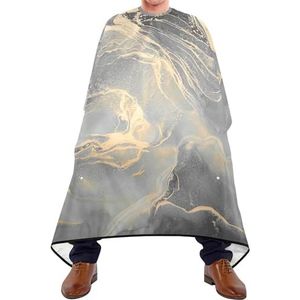 Kapper Kapsel Cape Luxe Vloeibare Kunst Grijs Zwart Goud Schilderen Met Gouden Poeder Kappers Gown Professionele Schort Vlekbestendige Kappers Gown Voor Styling Kappers Kappers Kapsel