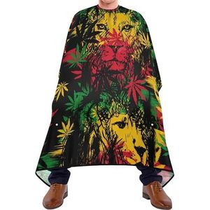 Kapper Kapsel Cape Naadloze Rood Geel Groene Leeuwenkoppen Met Cannabis Marihuana Bladeren Kappers Jurk Gepersonaliseerde Schort Professionele Kappers Schort Voor Kinderen Kleurplaten Kappers