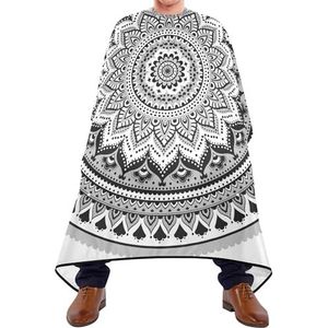 Kapper Kapsel Cape Zwart Circulair Patroon In De Vorm Van Mandala Bloem Salon Cape Vlekbestendige Salon Jassen Professionele Kapsel Cape Voor Kinderen Kapsel Familie