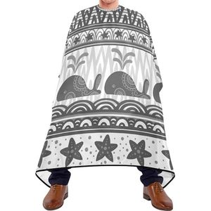 Salon Cape Grijs Onderwater Mandala Walvissen Zeester En Zeeschildpadden Strepen Kapper Schort Gepersonaliseerde Schort Professionele Volledige Lengte Cape Voor Kapsalon Kinderen