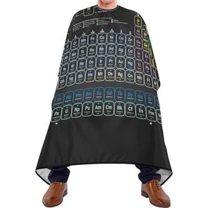 Kappersschort kleurrijk periodiek systeem van elementen atoomnummers in zwarte stijl kappersjurk antistatische haarknipjurk gepersonaliseerde kappersjurk voor kappers vrouwen kapsel