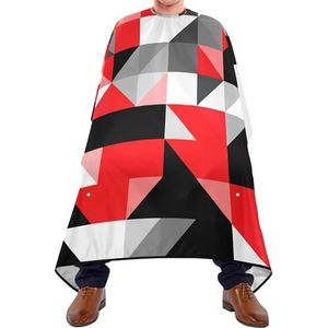Kapper Cape Naadloze Driehoeken Geometrische Vormen Zwart Rood Wit Grijs Patroon Kapper Schort Antistatische Kappers Jurk Verstelbare Kappers Cape Voor Kappers Kleurplaten Vrouwen