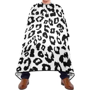 Kappers Jurk Naadloze Zwarte Luipaard Huid Dier Print Op Wit Haar Snijden Schort Gepersonaliseerde Salon Jassen Professionele Styling Capes Voor Styling Vrouwen Kapper