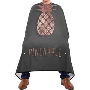Kapper Kapsel Cape Goud Glinsterende Rose Ananas Glanzende Exotische Fruit Op Donkerbruine Kappers Jurk Vlekbestendig Styling Capes Unisex Schort Voor Familie Kappers Vrouwen
