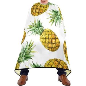 Kappersschort Naadloos Patroon Met Gele Aquarel Ananas Met Groene Bladeren Kapper Kapper Kapsel Cape Waterdichte Kappers Schort Professionele Kapsel Cape Voor Vrouwen Kinderen Kapper