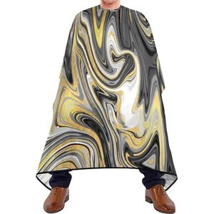 Kapper schort goud zwart grijs marmering textuur abstracte luxe vloeibare kunst verf kapper cape gepersonaliseerde kappersjurk professionele schort voor mannen vrouwen kleuren