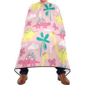 Kappersjurk Naadloze Geel Roze Dinosaurussen Vlinders Dier Groene Palmen Salon Cape Professionele Kappers Professionele Kappers Jurk Voor Kinderen Kapper Snijden