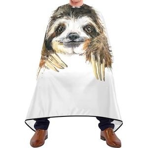 Salon Cape Aquarel S-Loth Gezicht Met Drie Tenen Op Wit Haar Snijden Schort Verstelbare Kappers Salon Cape Vlekbestendig Haar Knipjurk Voor Kinderen Styling Kappers