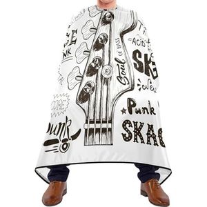 Kapper Cape Handgetekende Schets Met Basgitaar Rock Festival Poster Op Witte Kapper Schort Gepersonaliseerde Kappers Cape Verstelbare Kappers Schort Voor Mannen Kapper Kleurplaten