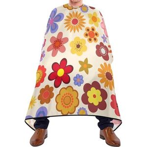 Kappers Jurk Kleurrijke Vintage Bloemen In 1960S 1970S Kapper Kapper Kapper Cape Gepersonaliseerde Salon Jassen Unisex Styling Capes Voor Styling Kapper Kapper Kapper