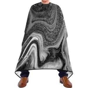 Kapper Cape Marmer Zwart Grijs En Zilver Glitter Art Donkerblauw Vloeibare Marmering Kapper Schort Cape Antistatische Styling Capes Gepersonaliseerde Kappers Jurk Voor Kinderen Mannen Vrouwen