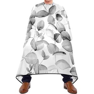 Salon Cape Naadloze Takken Met Grijze Eucalyptus Bladeren Op Wit Haar Snijschort Gepersonaliseerde Kappers Jurk Professionele Kapsel Cape Voor Styling Kinderen Mannen