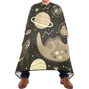 Kapper Kapsel Cape Retro Kinderachtig Dinosaurussen In Galaxy Space Universe Op Zwarte Kappers Jurk Vlekbestendig Kappers Cape Anti-Statische Haar Snijden Cape Voor Styling Haar Snijden Salon