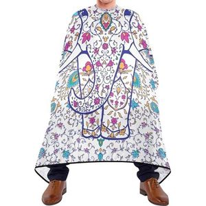 Kapper Schort Cape Retro Bloem Mandala Bloemen Olifant Op Witte Kappers Jurk Waterdichte Salon Jassen Unisex Schort Voor Kappers Kleurplaten Kapper
