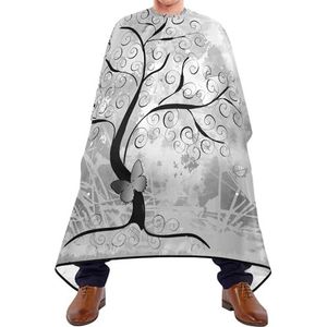 Kappers Jurk Vintage Achtergrond Met Een Boom Met Vlinders Haar Snijden Schort Professionele Schort Vlekbestendige Kappers Cape Voor Salon Kapper Kids